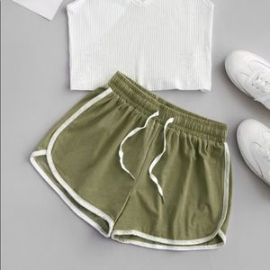 Army green lounge shorts